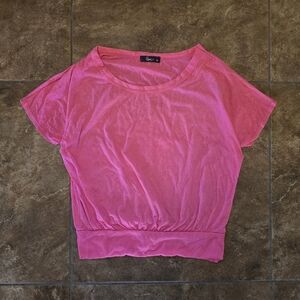 Pink Neon Cropped Pinc Short Sleeve